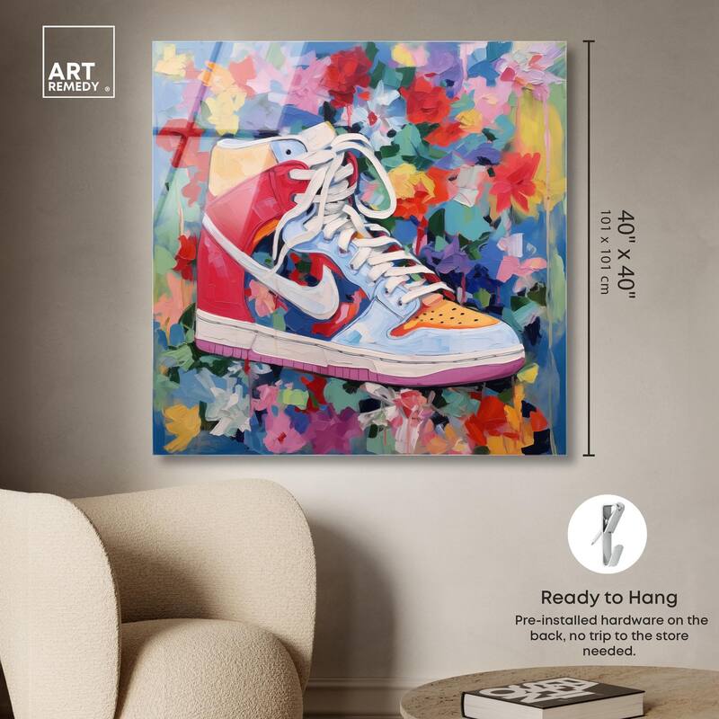 Whimsical Sneaker Acrylic by Art Remedy, Ready to Hang