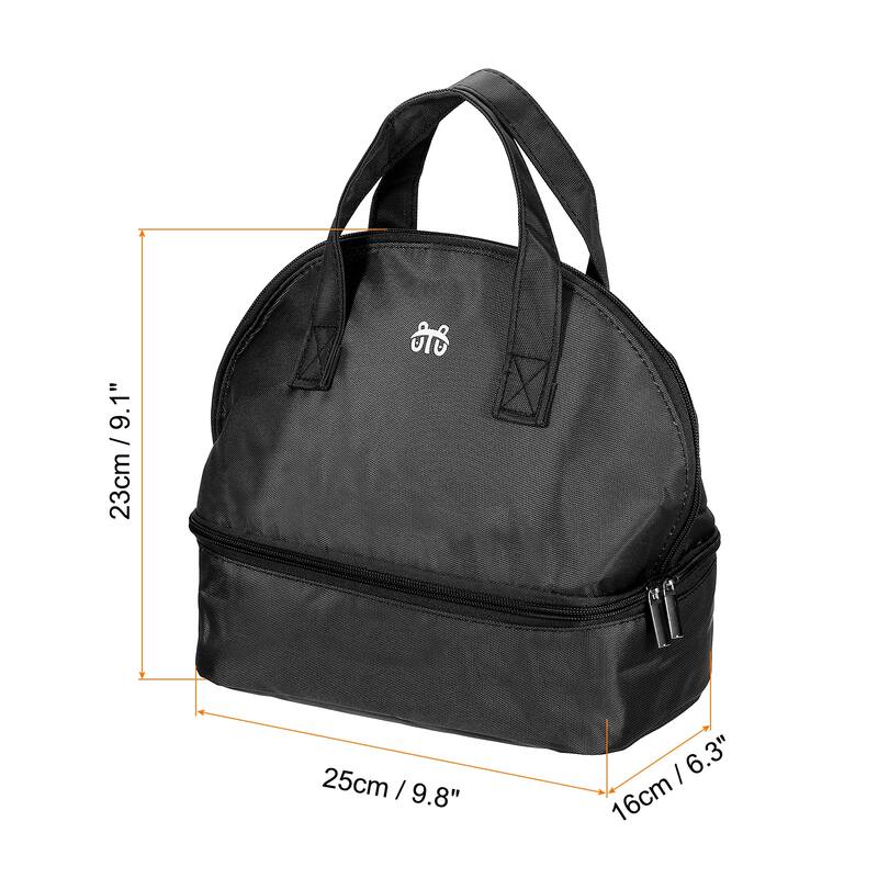 Lunch Box for Women/Men, Insulated Cooler Lunch Bag, 9.1x6.3x9.8 Inch - Black