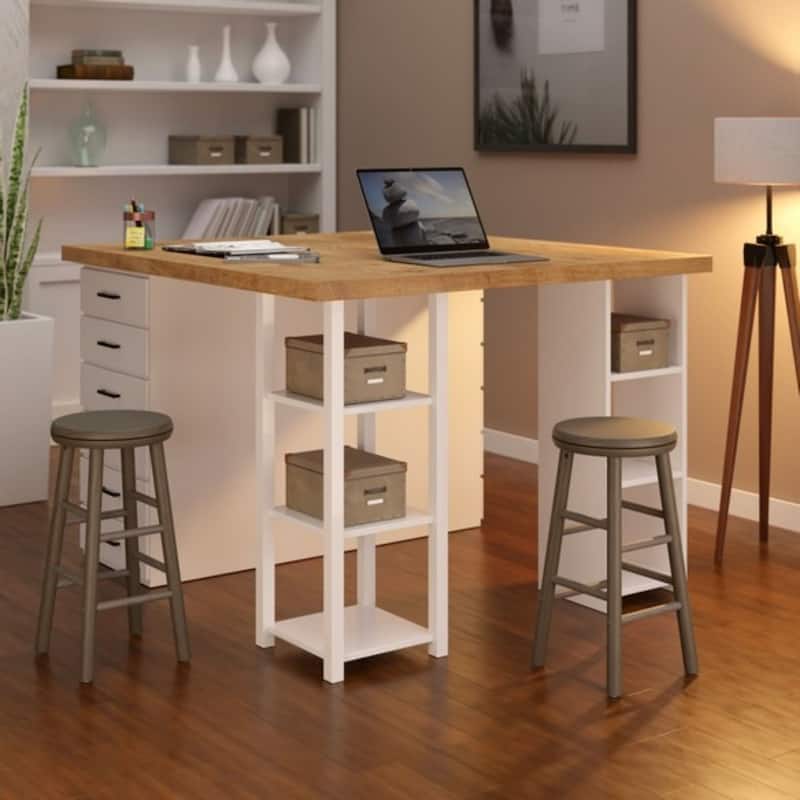 Swivel Seat Counter Stool Set - 25.25" - Oyster Gray - Set of 2