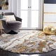 preview thumbnail 142 of 152, SAFAVIEH Horizon Shag Mukades Abstract 2.5-inch Thick Rug 6'7" Round - Grey/Gold - Round