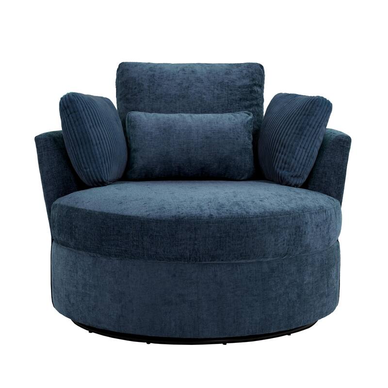 Modern Swivel Chair with Pillows for living room