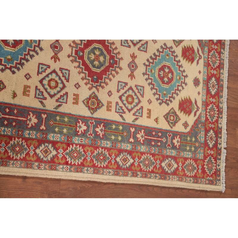 Kazak Oriental Foyer Rug Hand-Knotted Wool Carpet - 2'9" x 3'11"