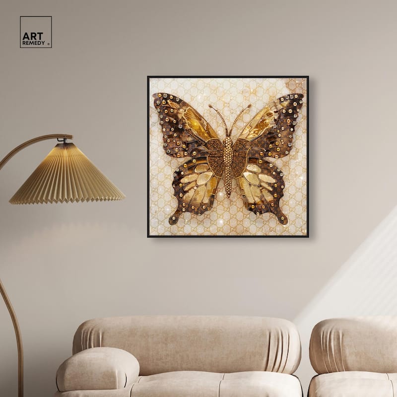 Glittering Elegant Butterfly Canvas by Art Remedy