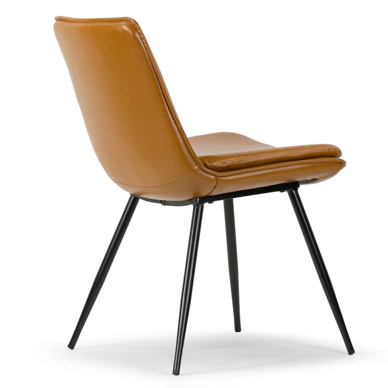 Set of 2 Avalon Cappuccino Faux Leather Dining Chair with Metal Legs