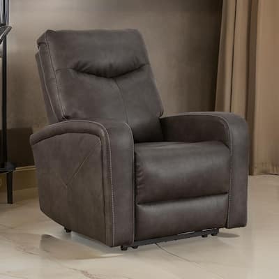 Aji 41 Inch Chair, Power Recliner with Adjustable Headrest, Quarry Gray