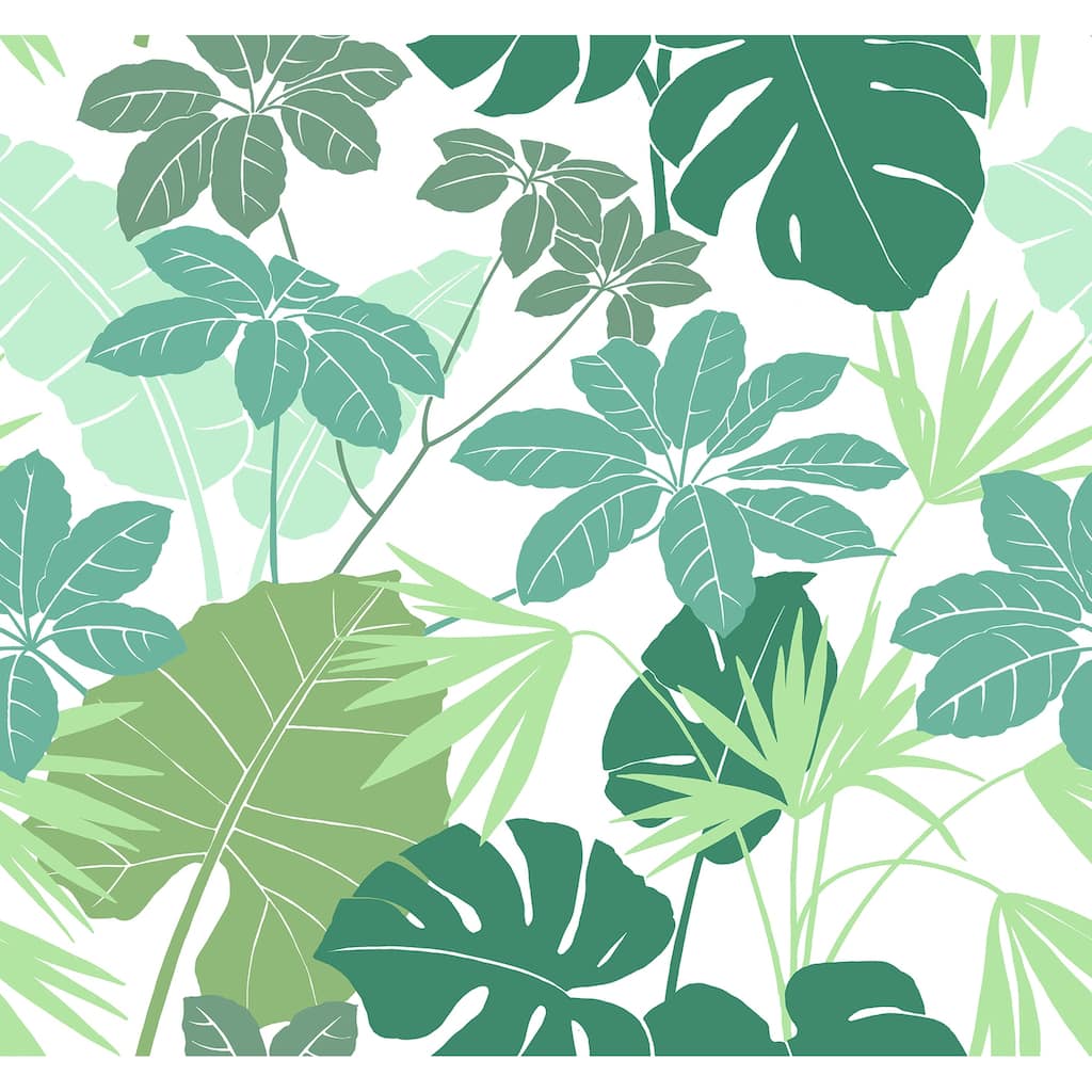 A-Street Prints Medellin Green Rainforest Floor Wallpaper