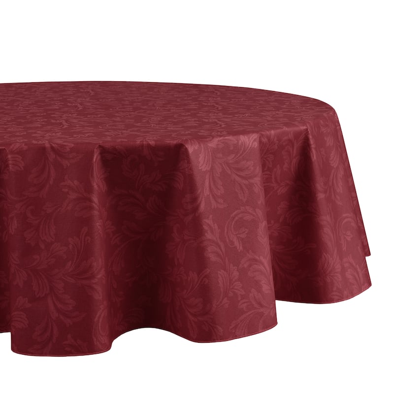 Camile Floral Scroll Damask Pattern Vinyl Indoor/Outdoor Tablecloth