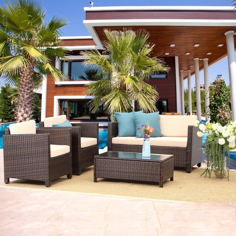 Royalcraft 5 Piece PE Rattan Wicker Outdoor Patio Furniture Set