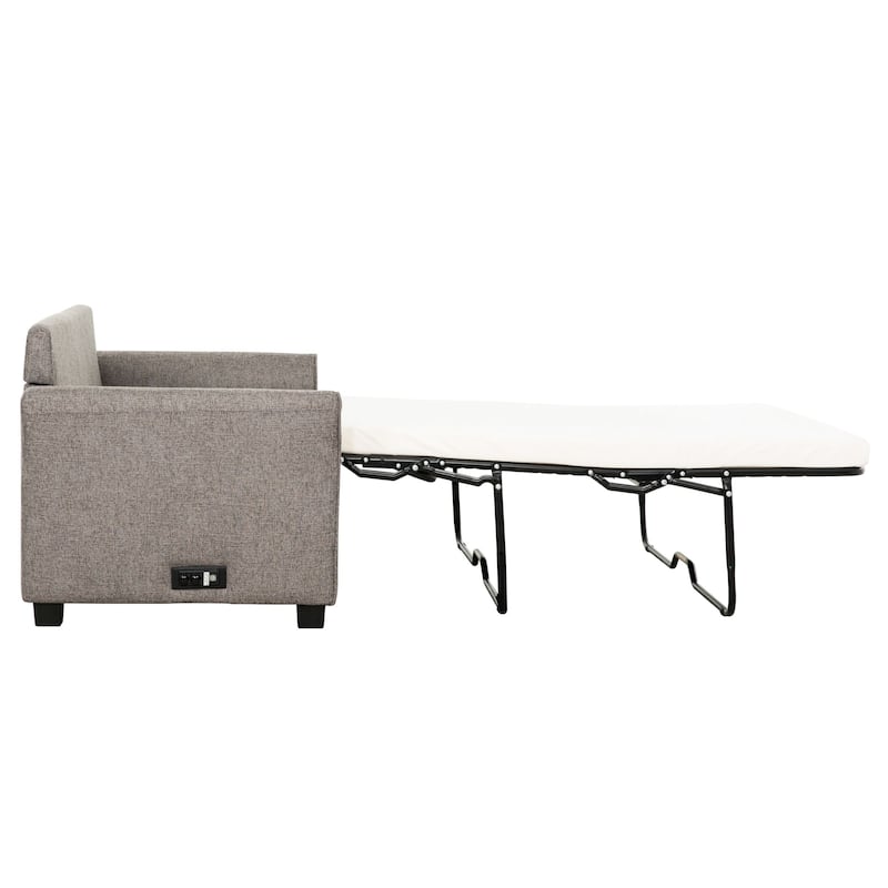 Honor 73 in. Dark Grey Full Sofa Bed with USB