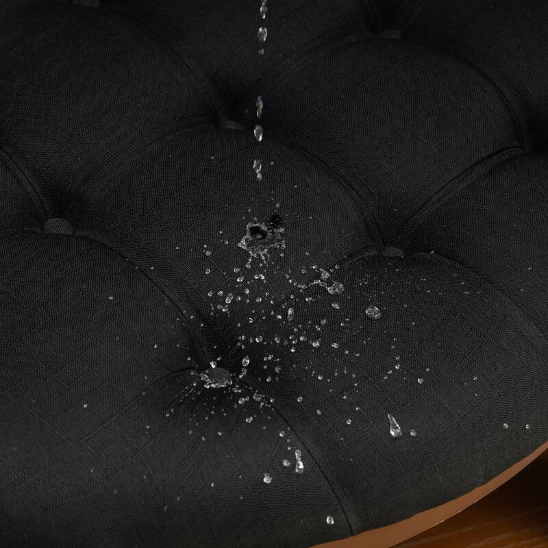 Modern Large Round Ottoman Coffee Table 2Tier Oversized Button Tufted Ottoman