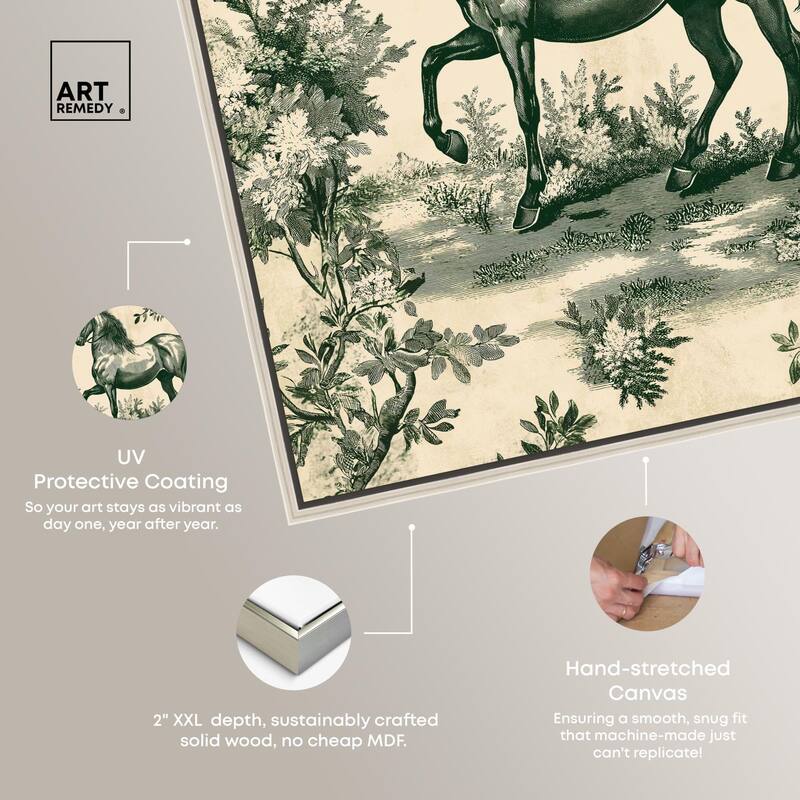 Equestrian Etching Canvas by Art Remedy