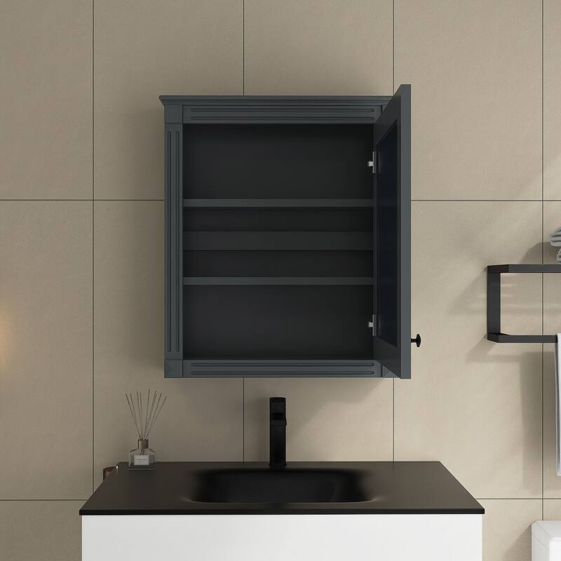24'' x 27'' Wall Mounted Medicine Cabinet with Height Adjustable Shelf