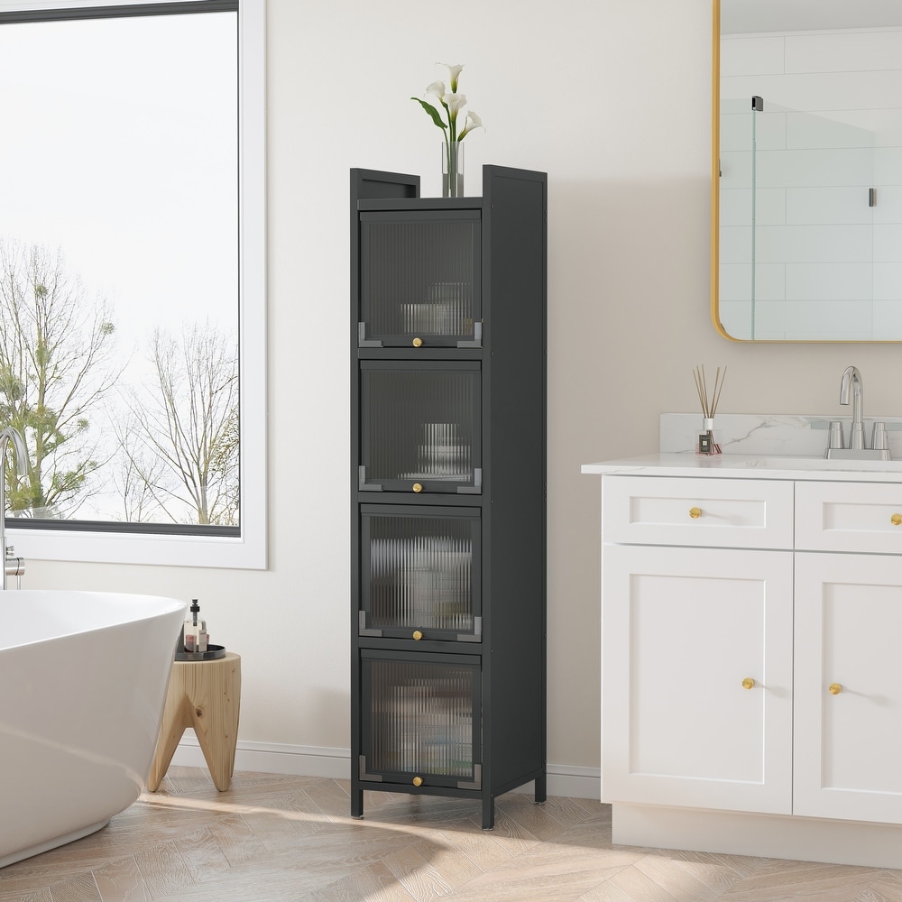 Lauren Modern Free Standing Bathroom Linen Tower Storage Cabinet black, 1  unit - Kroger