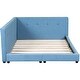 preview thumbnail 28 of 38, L-Shape Daybed with/without USB Ports, Full/Queen Upholstered Sofa Bed Frame with L-Shape Headboard, Floor Bed for Kids Teens
