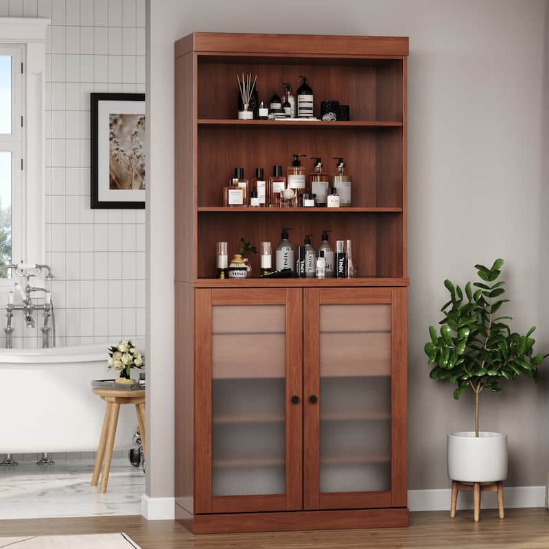 100% Solid Wood 32" Bathroom Cabinet with Optional Doors, 2-Drawers by Palace Imports