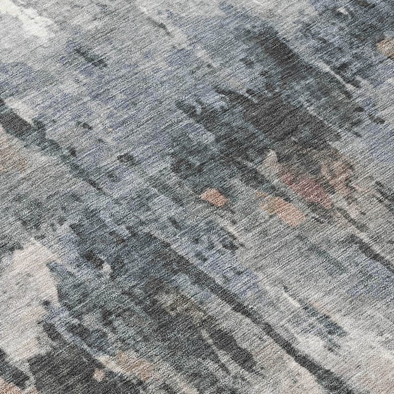 Machine Washable Indoor/ Outdoor Abstract Modern Chantille Rug