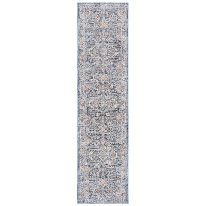 SAFAVIEH Scarlett Jordana Transitional Rug - 2' x 8' Runner - Blue/Ivory Rust