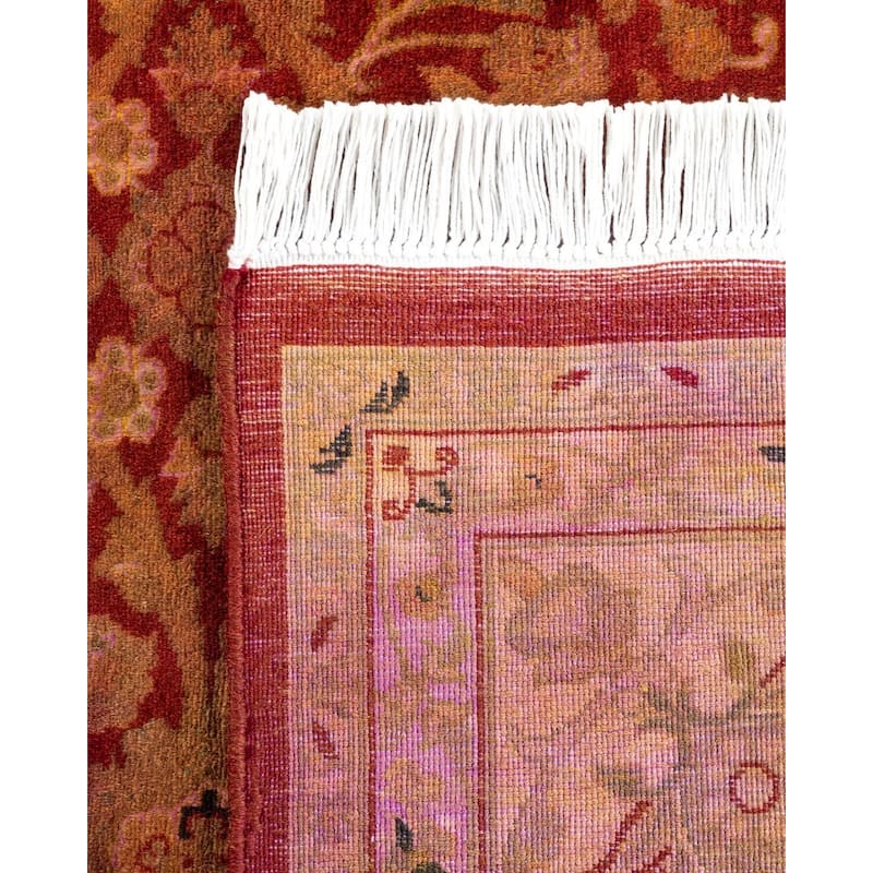 Overton Hand Knotted Wool Vintage Inspired Modern Contemporary Overdyed Gold Area Rug - 6' 3" x 12' 4"