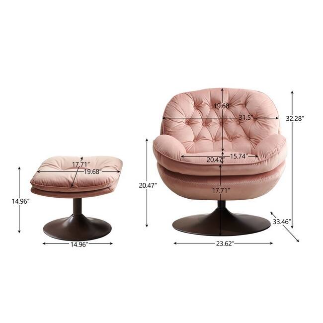 Swivel Leisure Lounge Chair - 33.46 x 31.5 x 32.28 - Pink