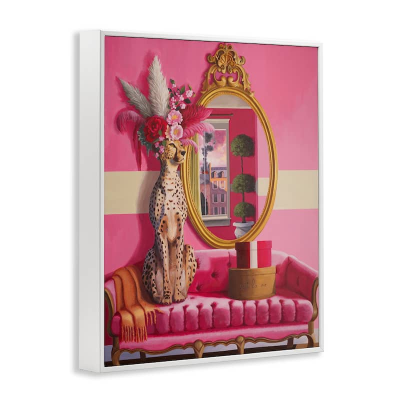 Stupell Sophisticated Leopard on Couch Framed Giclee Art Design By Heather Gauthier