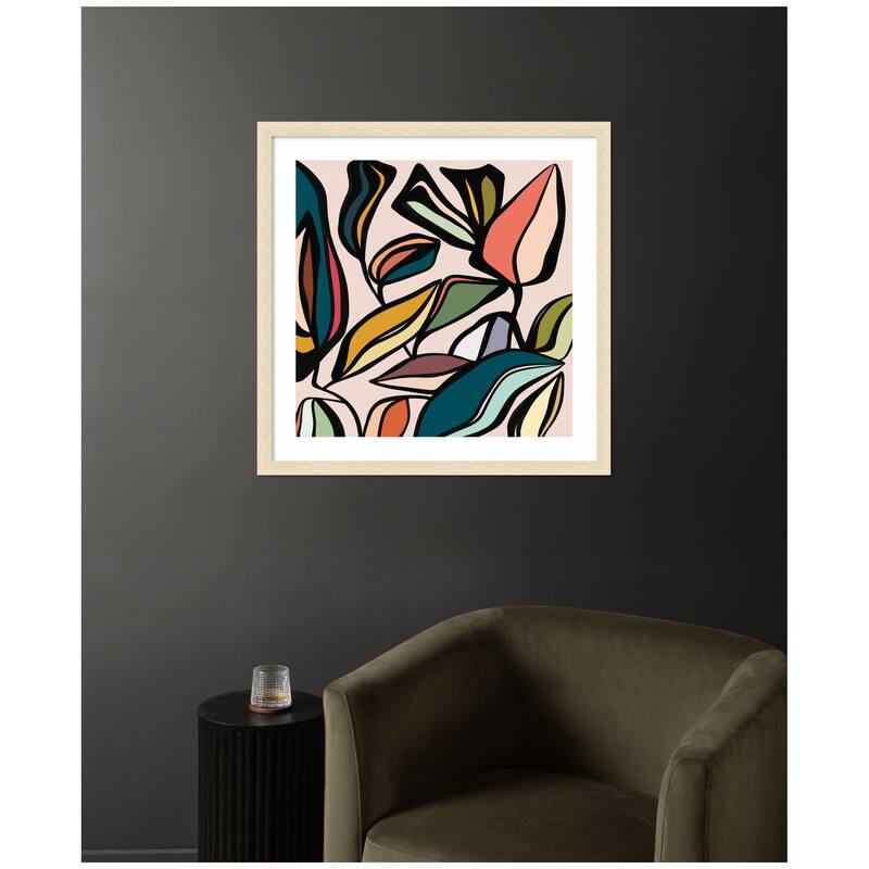 Kate and Laurel Fanciful Ficus SQ Expansion by Alicia Bock Framed Wall Art Print