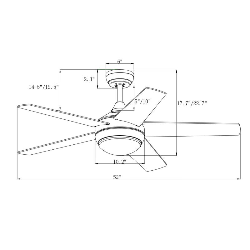 Matte Black 52 in. Integrated LED Indoor 5-Blade Ceiling Fan with Light Kit and Wall Control