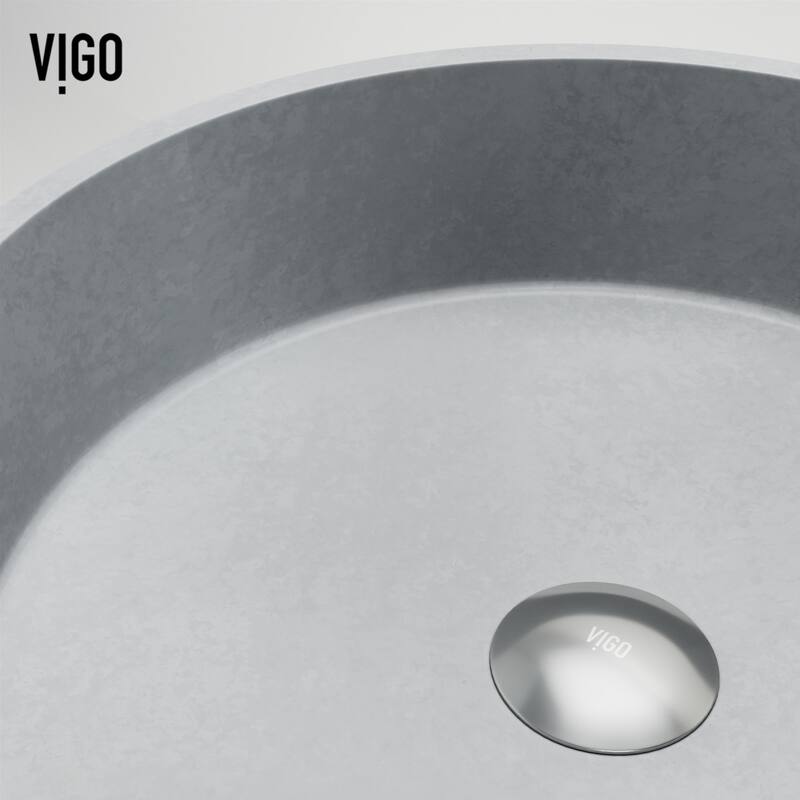 Vigo VGT2097 Cypress 16" Circular Concrete Vessel Bathroom Sink with