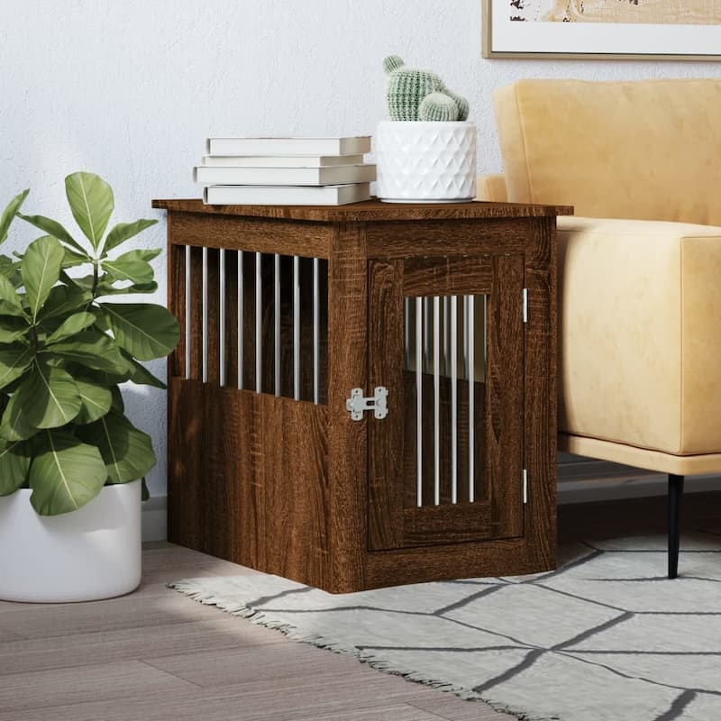 vidaXL Dog Crate with Door Doghouse Puppy Kennel Peg Cage Engineered Wood