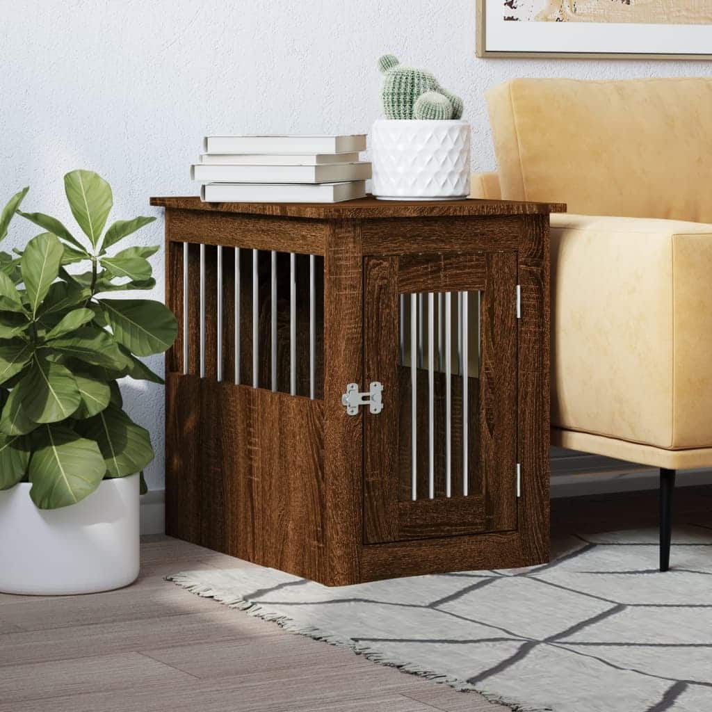 vidaXL Dog Crate with Door Doghouse Puppy Kennel Peg Cage Engineered Wood