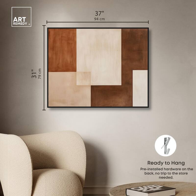 Cream and Brown Panels IV Canvas by Art Remedy