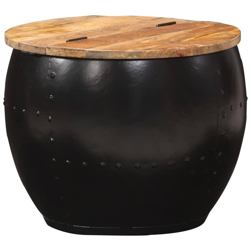 vidaXL Coffee Table Round 20.9"x16.9" Solid Mango Wood