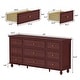preview thumbnail 52 of 56, Timechee 63'' W Dresser White Chest Srorage Cabinet Lacquer Drawers