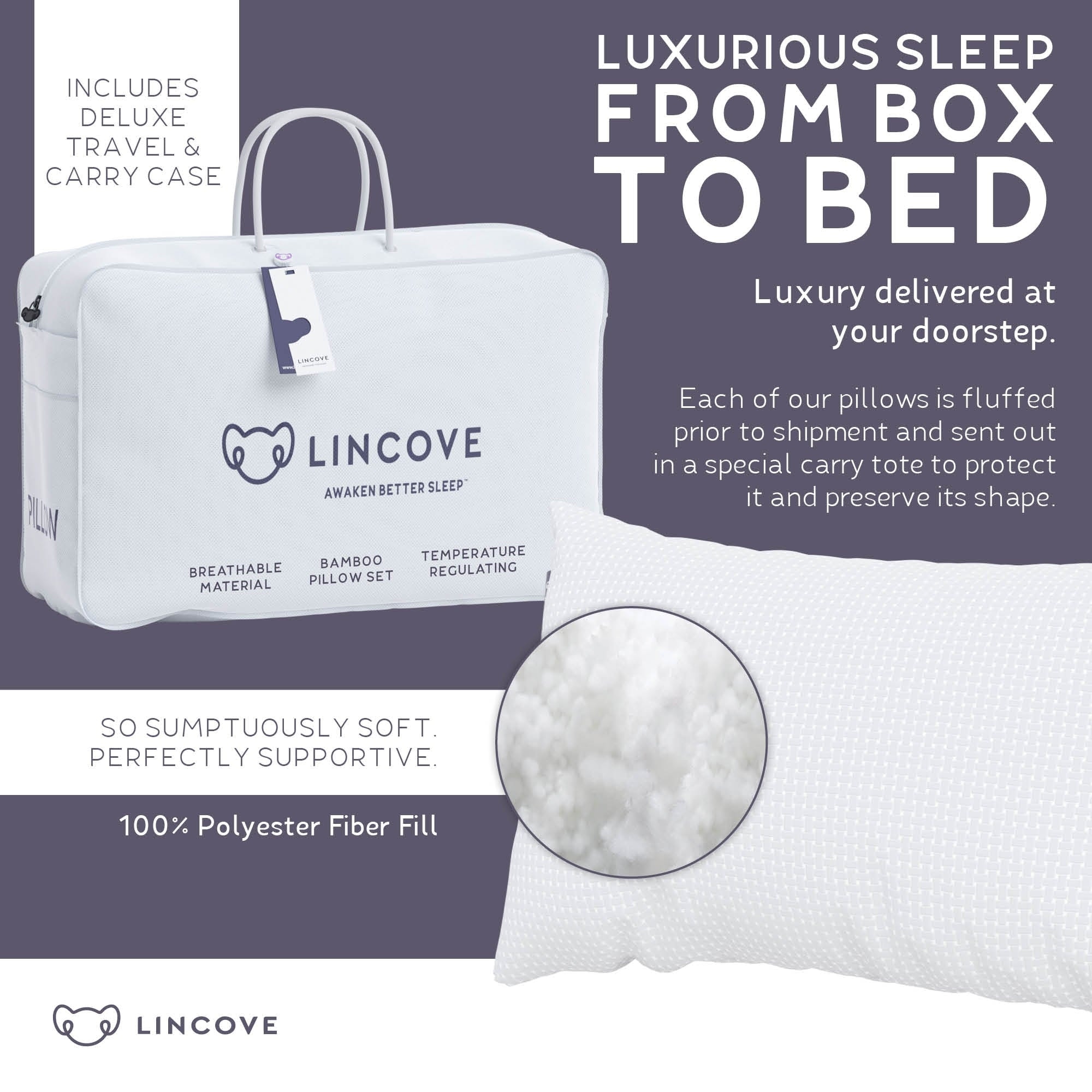 как выглядит Lincove Bamboo Pillow - Luxury Hotel Quality Temperature фото