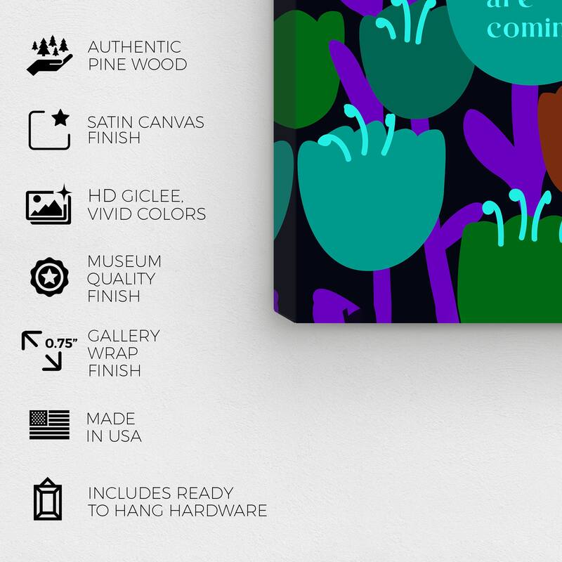 Wynwood Studio Canvas Floral and Botanical On it way Pink and Light Red Modern & Contemporary Wall Art Canvas Print