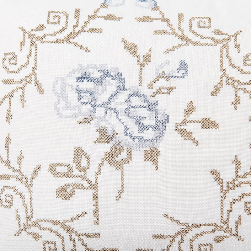 Canvas Pillow Shells with Rose Embellishments (Set of 2), NO INSERT