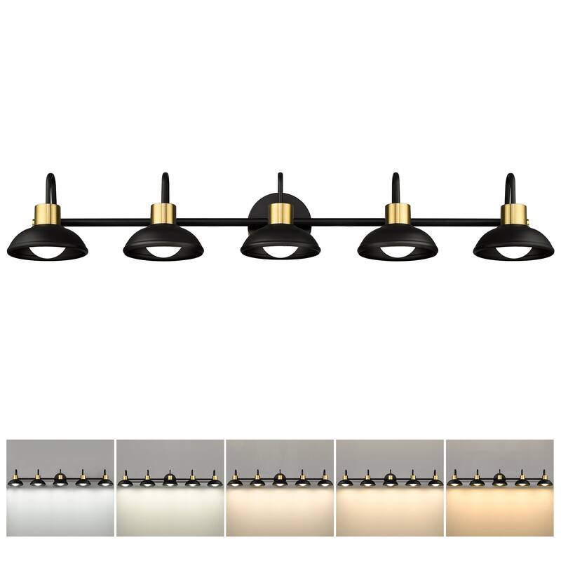 3/4/5 Light 15W LED Gooseneck Black Bathroom Vanity Light