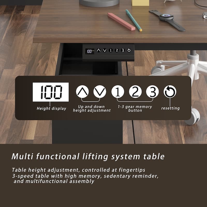 Sit-to-Stand Desk Spacious and Sturdy with Adjustable Height Feature