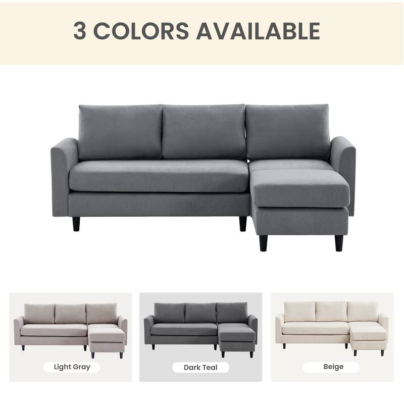 Snow Velvet Sectional Sofa