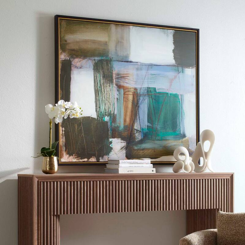 Uttermost Green Fields Framed Abstract Canvas