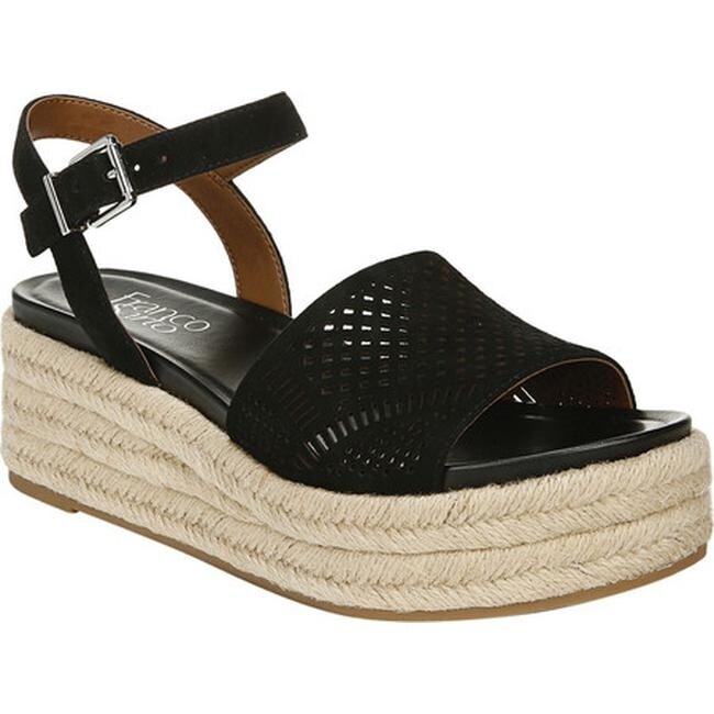 franco sarto black wedge sandals