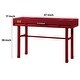 preview thumbnail 5 of 3, Industrial Style Metal and Wood 1 Drawer Vanity Desk, Red