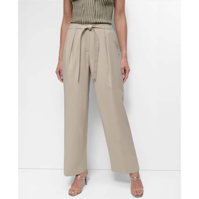DKNY Tie Front Twill Trousers