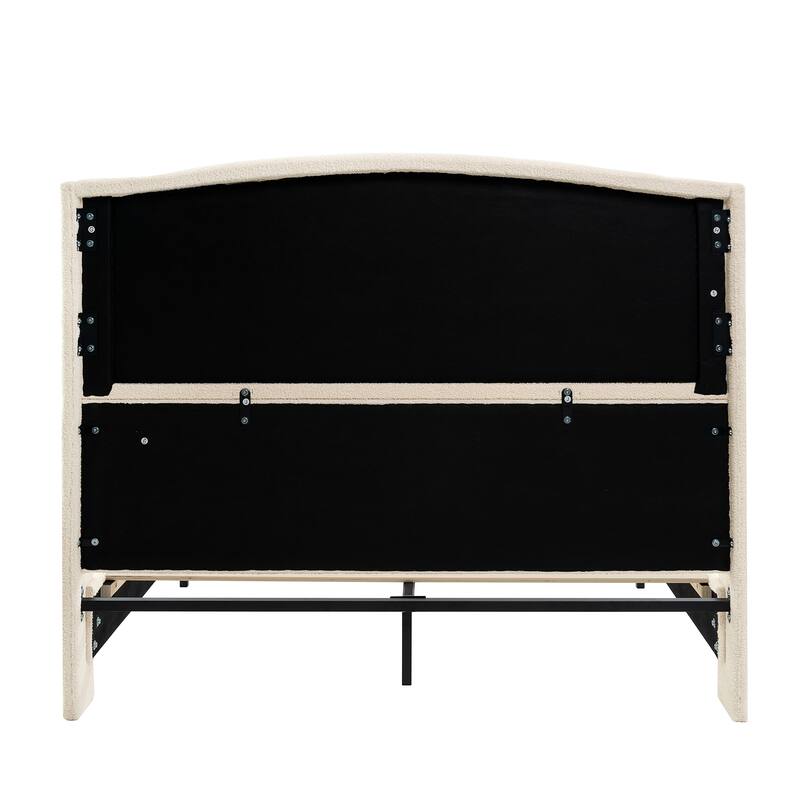GDFStudio - Jane 49.21" High Back Upholstered Headboard Bed Frame with High Footboard