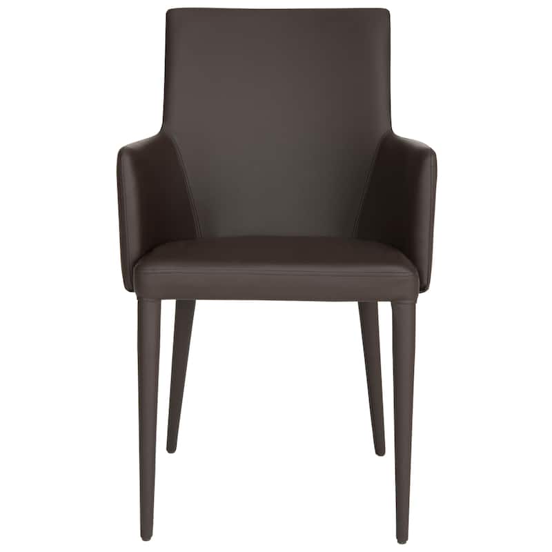 SAFAVIEH Elois Mid-Century Dining Modern White Arm Chair - 23.6" W x 21.6" L x 35.5" H - 24"Wx22"Dx36"H