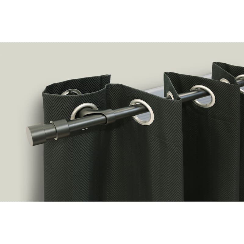 Thermaplus Decorative Blackout Curtain Rod Set with Double Cap Finial