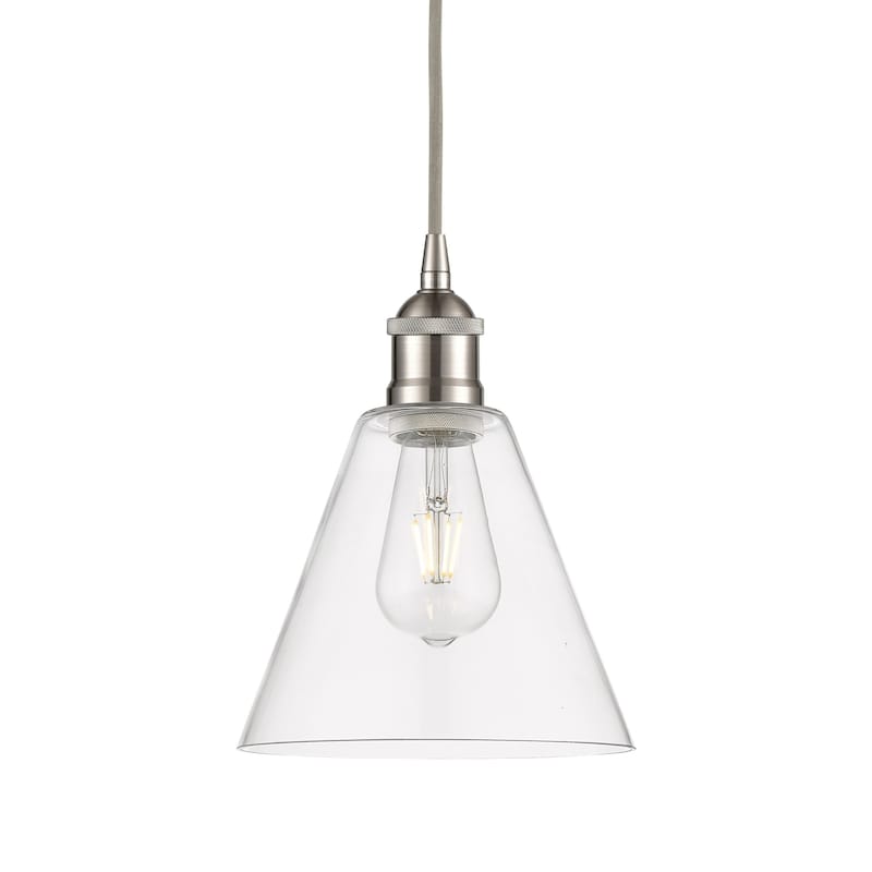 Innovations Lighting 616-1P-11-8 Edison Pendant Edison 8" Wide Mini - Brushed Satin Nickel / Clear