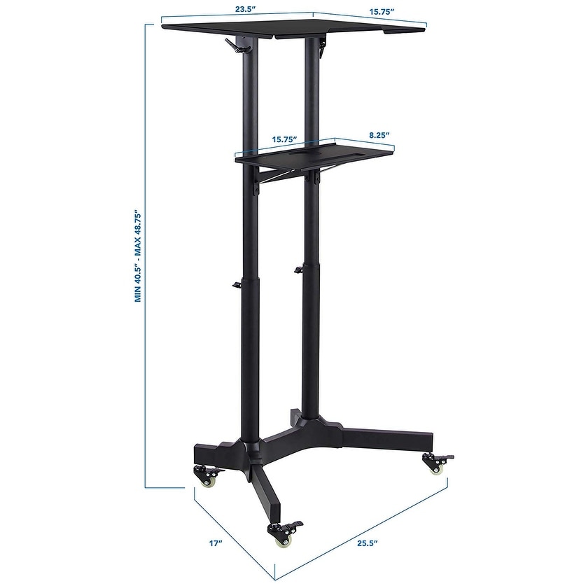 Mount-It! Mobile Standing Height Desk | Portable Podium and 