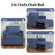 preview thumbnail 5 of 8, Roomfitters Convertible Sleeper Chair, 3 in 1 Velvet Lounger with Adjustable Backrest, Compact Bed Option, Blue