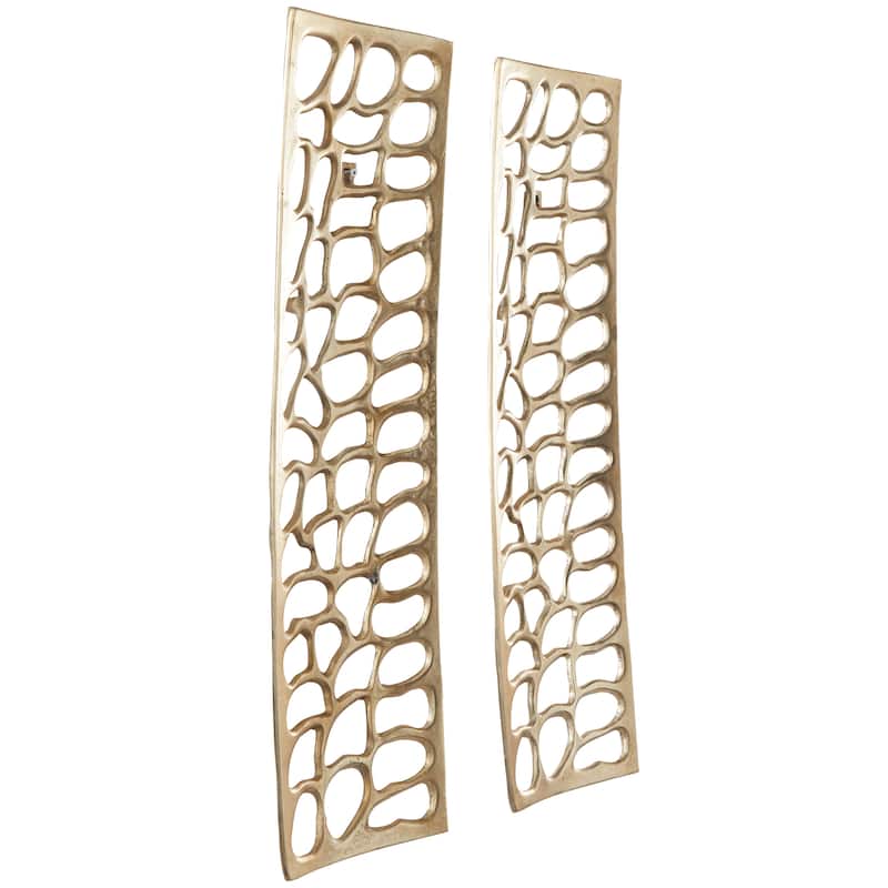 Gold Aluminum Metal Cutouts Abstract Home Wall Decor (Set of 2)