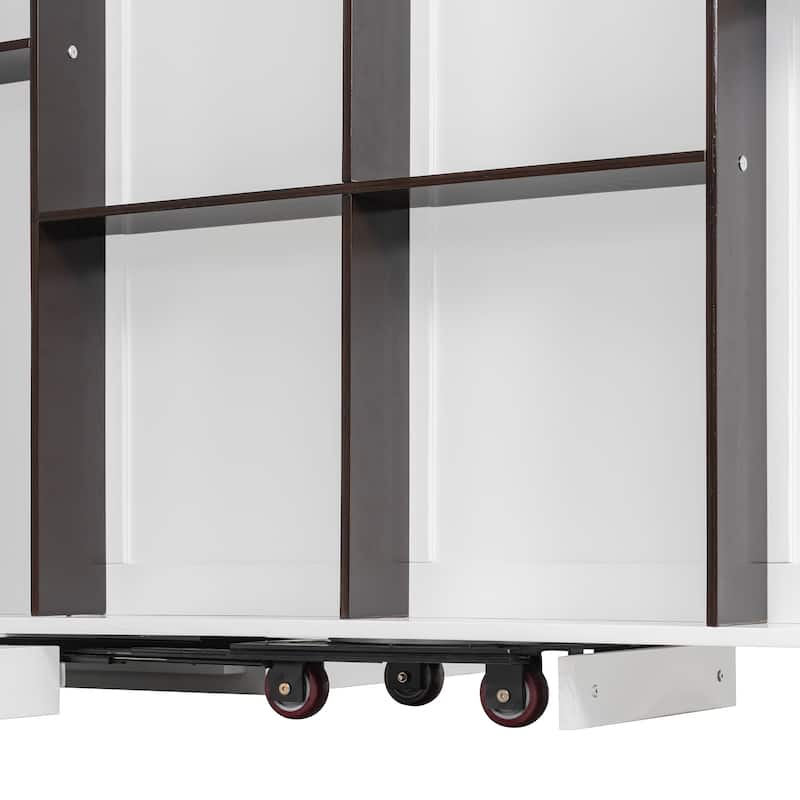 Queen Murphy Bed 360° Rotating Hidden Storage Racks Cabinet Wall Bed